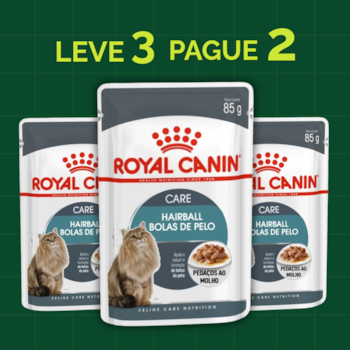 Kit 3 Sachês Royal Canin Care Hairball Controle de Bola de Pelos Para Gatos Adultos 85g - Imagem principal