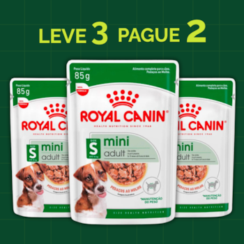 Kit 3 Sachês Royal Canin Mini Adult Cães Adultos de Raças Pequenas 85g - Imagem principal