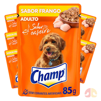 Kit 6 Sachês Champ Cães Adultos 85gr sabor Caseiro de Frango - Imagem principal
