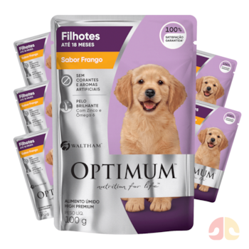 Kit 6 Sachês Optimum para Cães Filhotes 100g Sabor Frango - Imagem principal