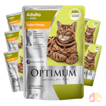Kit 6 Sachês Optimum Para Gatos Adultos 85g Sabor Frango - Imagem principal