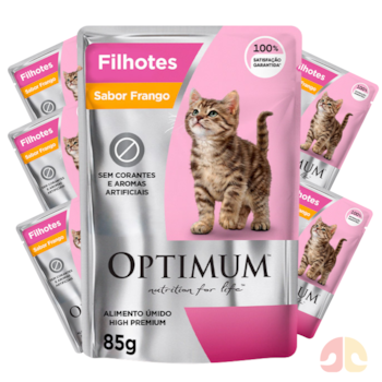 Kit 6 Sachês Optimum Para Gatos Filhotes Frango 85g - Imagem principal