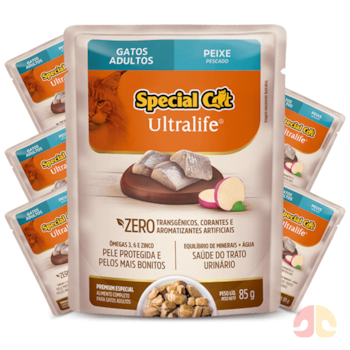 Kit 6 Sachês Special Cat Ultralife 85g Gatos Sabor Peixe - Imagem principal