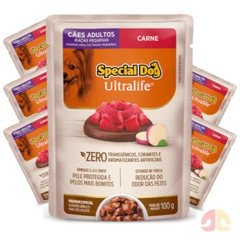 Kit 6 Sachês Special Dog Ultralife 100g Cães Raças Pequenas Sabor Carne - Imagem principal