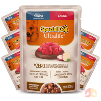 Kit 6 Sachês Special Dog Ultralife 100g Cães Sênior Sabor Carne - Imagem principal