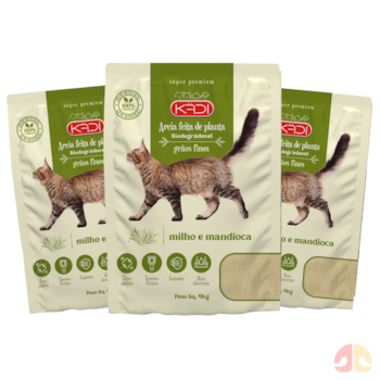 Kit Areia Higiênica para Gatos Grãos Finos Kadi 4kg com 3 Unidades - Imagem principal