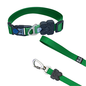 Kit Coleira + Guia Nice Puppy Boots e Peets Verde P 1UN - Imagem principal