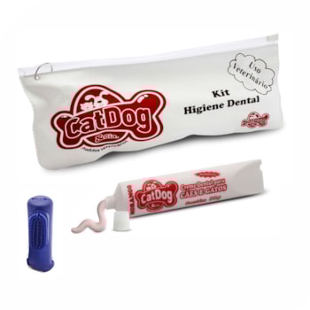 Kit Dental CatDog Creme Dental Morango Com 1 Dedeira - Imagem principal
