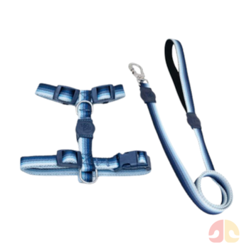 Kit Peitoral H e Guia Degradê São Pet Azul G - Imagem principal