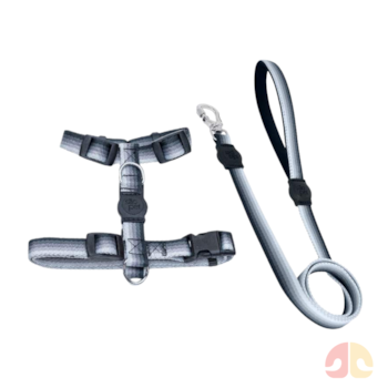 Kit Peitoral H e Guia Degradê São Pet Cinza G - Imagem principal