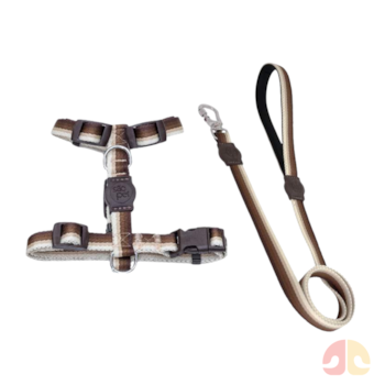 Kit Peitoral H e Guia Degradê São Pet Marrom G - Imagem principal