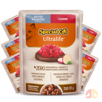 Kit Sachê Special Cat Ultralife 85g Gatos Filhotes Sabor Carne - Imagem principal