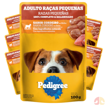 Kit Sachês Pedigree Para Cães Adultos De Porte Pequeno 100g Cordeiro Ao Molho - Imagem principal