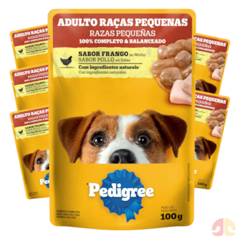 Kit Sachês Pedigree Para Cães Adultos De Porte Pequeno 100g Frango Ao Molho - Imagem principal