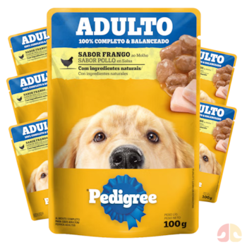 Kit Sachês Pedigree Para Cães Adultos Porte Médio E Grande 100g Frango Ao Molho - Imagem principal