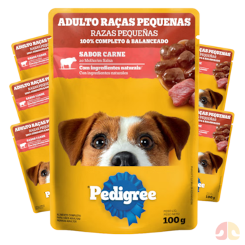 Kit Sachês Pedigree Para Cães Adultos Porte Pequeno 100g Carne Ao Molho - Imagem principal