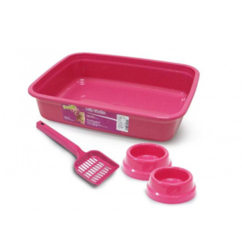 Kit Tradicional Power Pets Gatos com 4 peças Rosa - Imagem principal