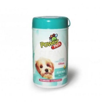 Lenço Umedecido Aloe Vera Power Pets para Filhotes 75uni - Imagem principal