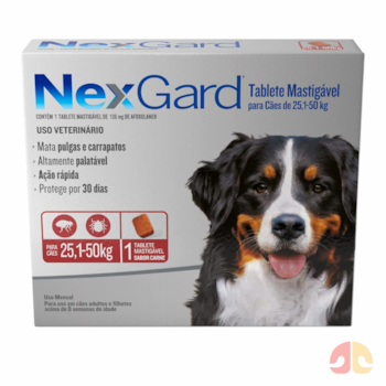 Nexgard Antipulgas e Carrapatos para Cães de 25,1 a 50kg 1 Tablete Mastigável - Imagem principal