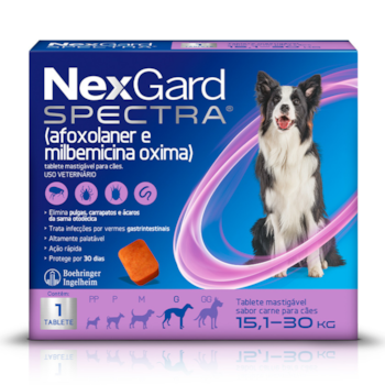 Nexgard Spectra Antipulgas e Carrapatos para Cães de 15,1 a 30kg 1 Tablete Mastigável - Imagem principal