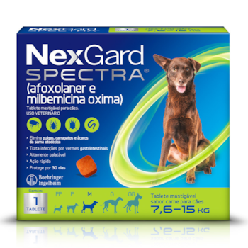 Nexgard Spectra Antipulgas e Carrapatos para Cães de 7,6 a 15kg 1 Tablete Mastigável - Imagem principal