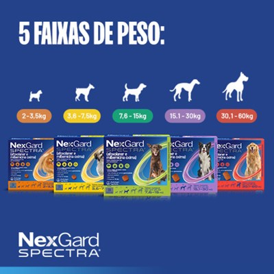 Nexgard Spectra Antipulgas e Carrapatos para Cães de 7,6 a 15kg 3 Tabletes Mastigáveis