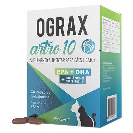 Ograx Artro 10 cachorros e gatos 30 capsulas