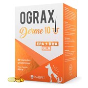 Ograx Derme Suplemento Vitamínico 10 para cachorros e gatos com 30 cápsulas 10,0mg