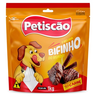 Palito Mastigável Fino Petiscão Sabor Carne para Cachorros 1,0kg