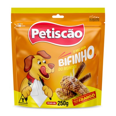 Palito Mastigável Fino Petiscão Sabor Frango para Cachorros 250gr