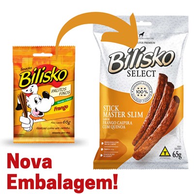 Palitos Finos Bilisko Select Stick Master Slim Sabor Frango Caipira Com Quinoa 65gr