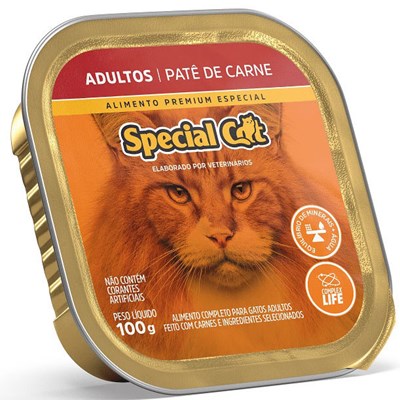 Patê Special Cat para Gatos Adultos Carne 100gr
