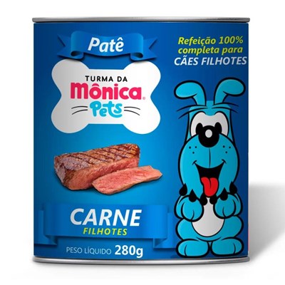 Patê Turma da Mônica Pets para Cães Filhotes Carne 280gr