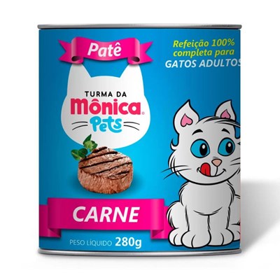 Patê Turma da Mônica Pets para Gatos Adultos Carne 280gr