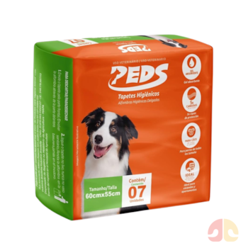 Peds Tapete Higiênico Slim para Cães 60x55cm com 7 Unidades - Imagem principal