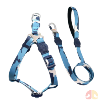 Peitoral e Guia Selva São Pet Azul Tamanho P para Cães - Imagem principal