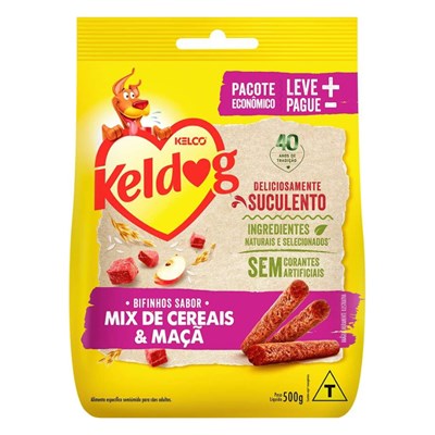 Petisco Bifinho Keldog Mix de Cereais e Maça 500gr para Cães