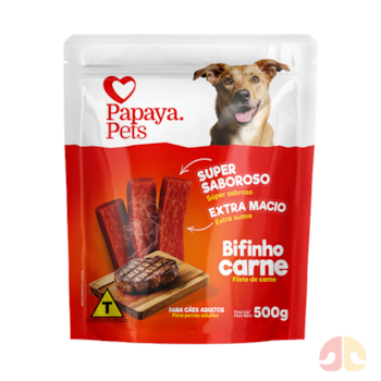 Petisco Bifinho Papaya Pets 500g Carne para Cães - Imagem principal
