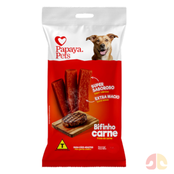 Petisco Bifinho Papaya Pets 60g Carne para Cães - Imagem principal