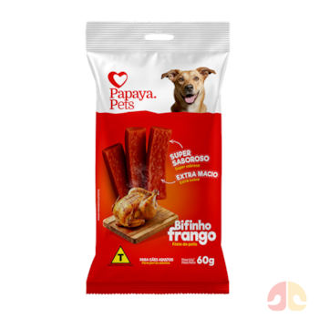 Petisco Bifinho Papaya Pets 60g Frango para Cães - Imagem principal