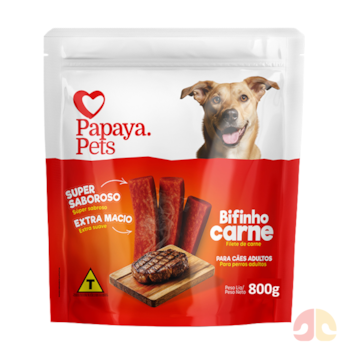 Petisco Bifinho Papaya Pets 800g Carne para Cães - Imagem principal