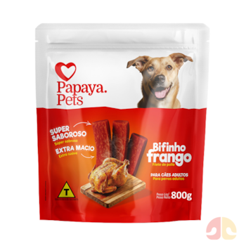 Petisco Bifinho Papaya Pets 800g Frango para Cães - Imagem principal