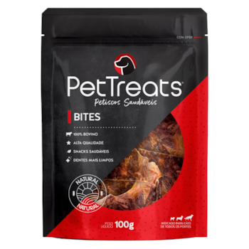 Petisco Bovino Natural PetTrets Bites 100gr para Cães - Imagem principal