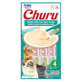 Petisco Cremoso Sachê Churu Sabor Frango e Caranguejo para Gatos 56gr - Imagem principal