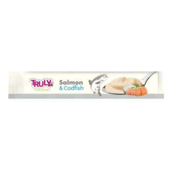 Petisco Cremoso Truly Creamy Sabor Salmão e Bacalhau 14g Para Gatos Adultos - Imagem principal