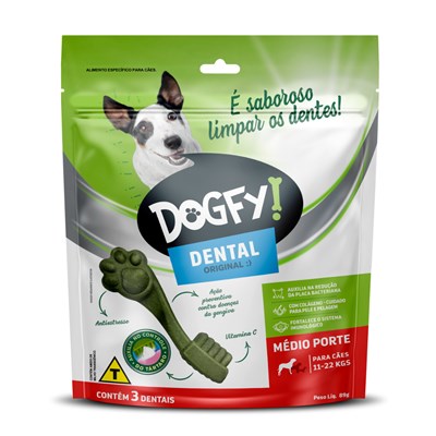 Petisco Dental DogFy 90gr Para Cães de Porte Médio com 3un
