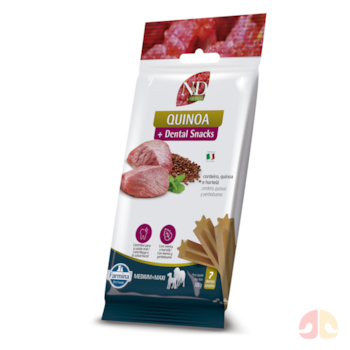 Petisco Dental Farmina N&D Quinoa Sabor Cordeiro, Quinoa e Hortelã Cães Porte Médio e Grande 100g - Imagem principal