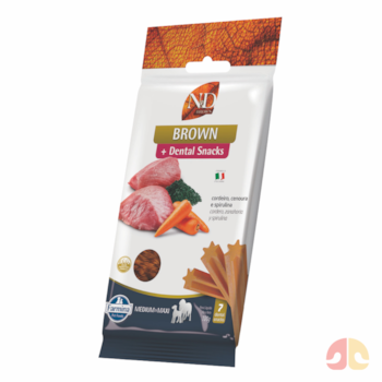 Petisco Dental N&D Brown Medium Maxi Cordeiro para Cães Porte Grande e Médio 100g - Imagem principal