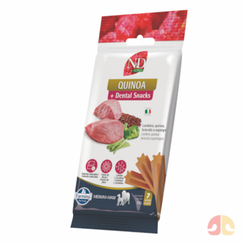 Petisco Dental N&D Quinoa Controle de Calorias Sabor Cordeiro e Quinoa para Cães Porte Médio e Grande 100g - Imagem principal