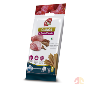 Petisco Dental N&D Quinoa Maxi para Cães Porte Médio e Grande Sabor Cordeiro, Quinoa e Yucca 100g - Imagem principal